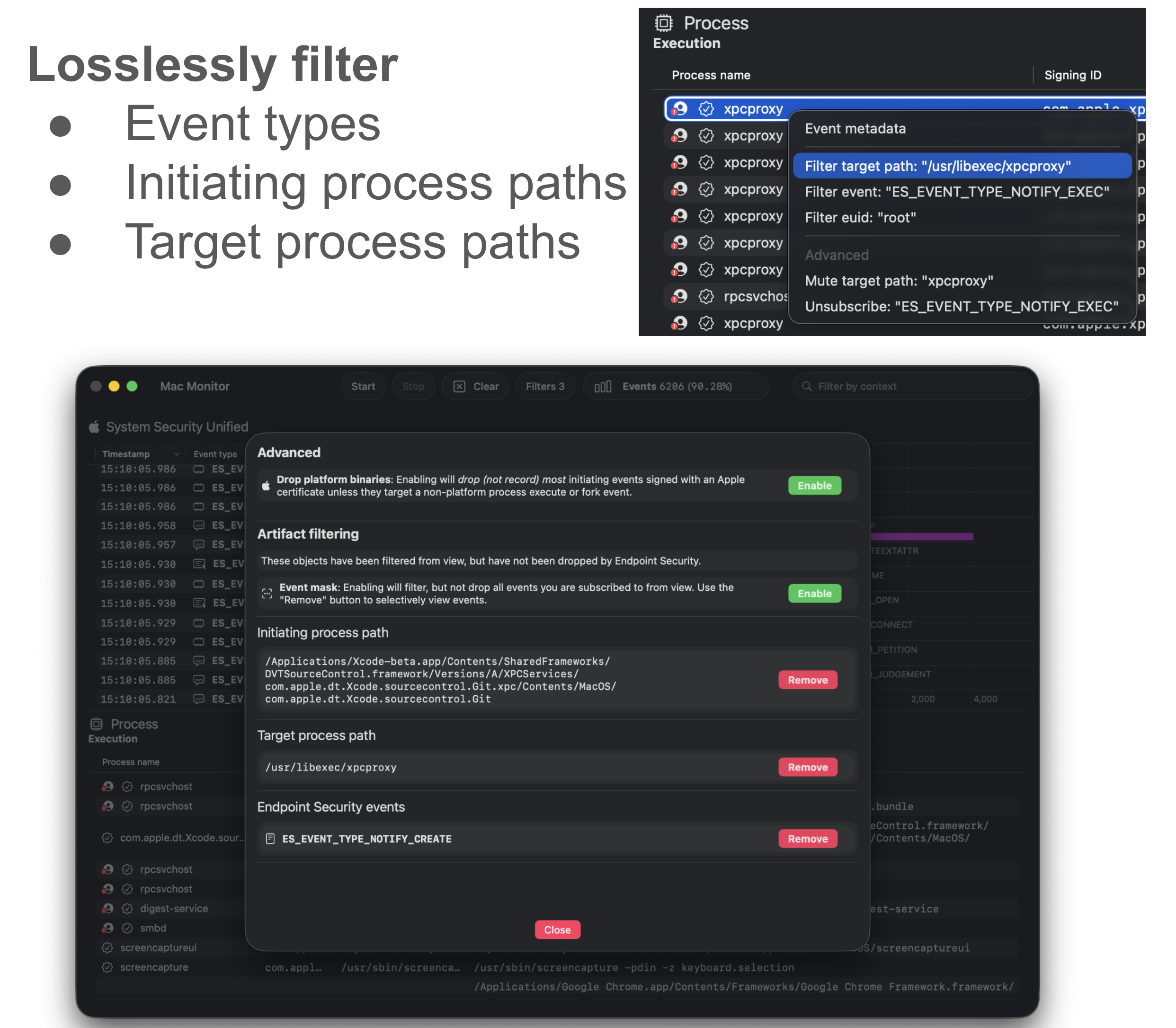 Artifact filtering overview
