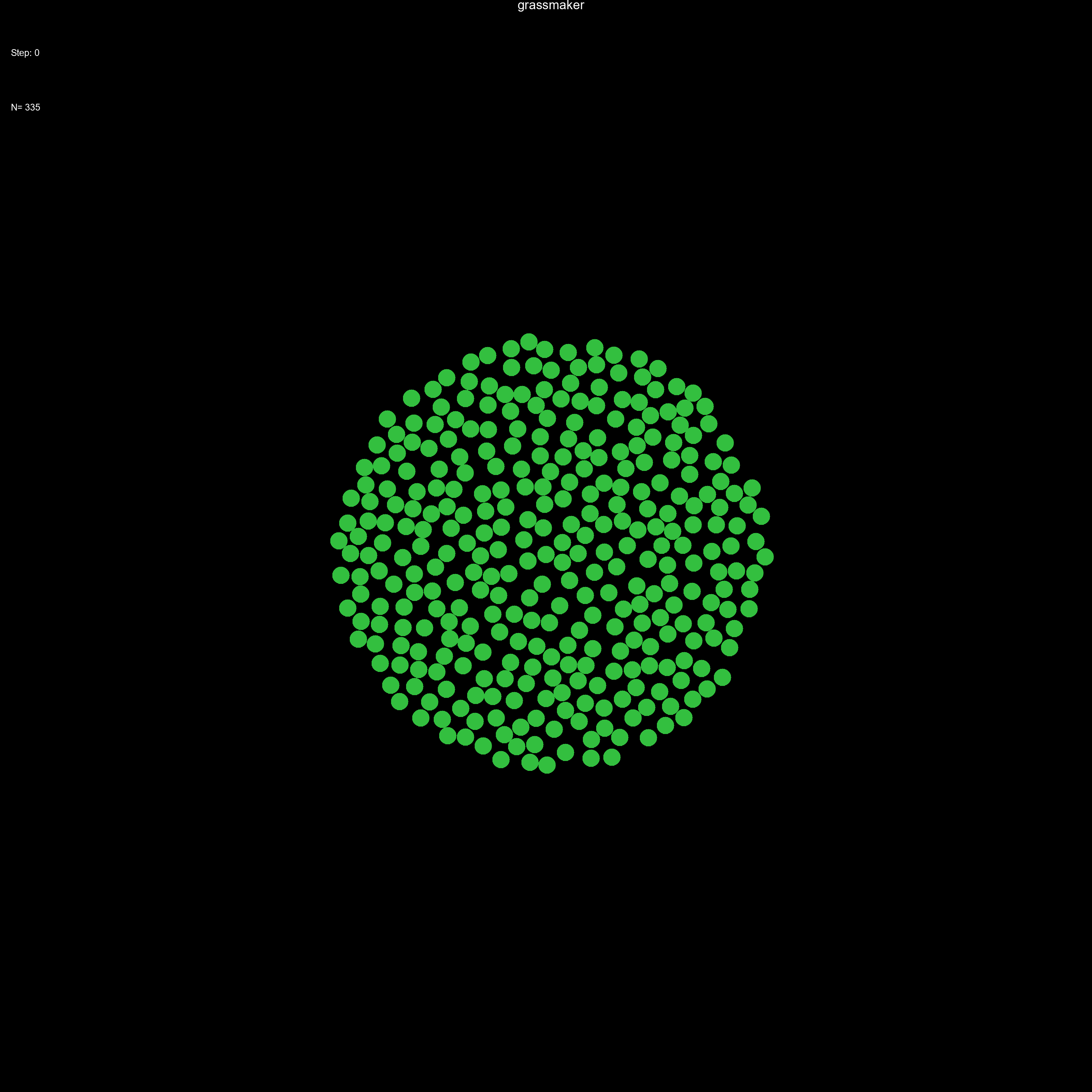 Grass seeding simulation