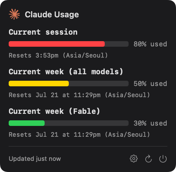 Claude Usage screenshot 1