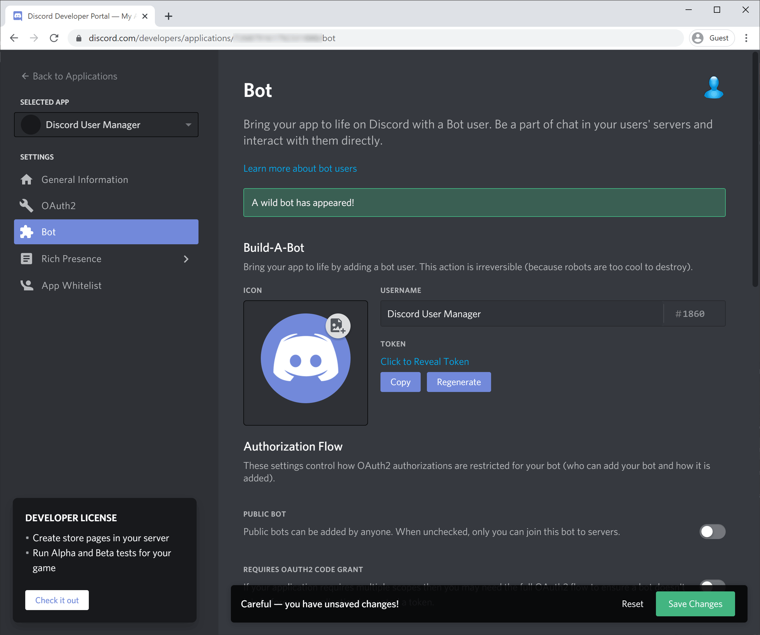 Discord Bot Settings