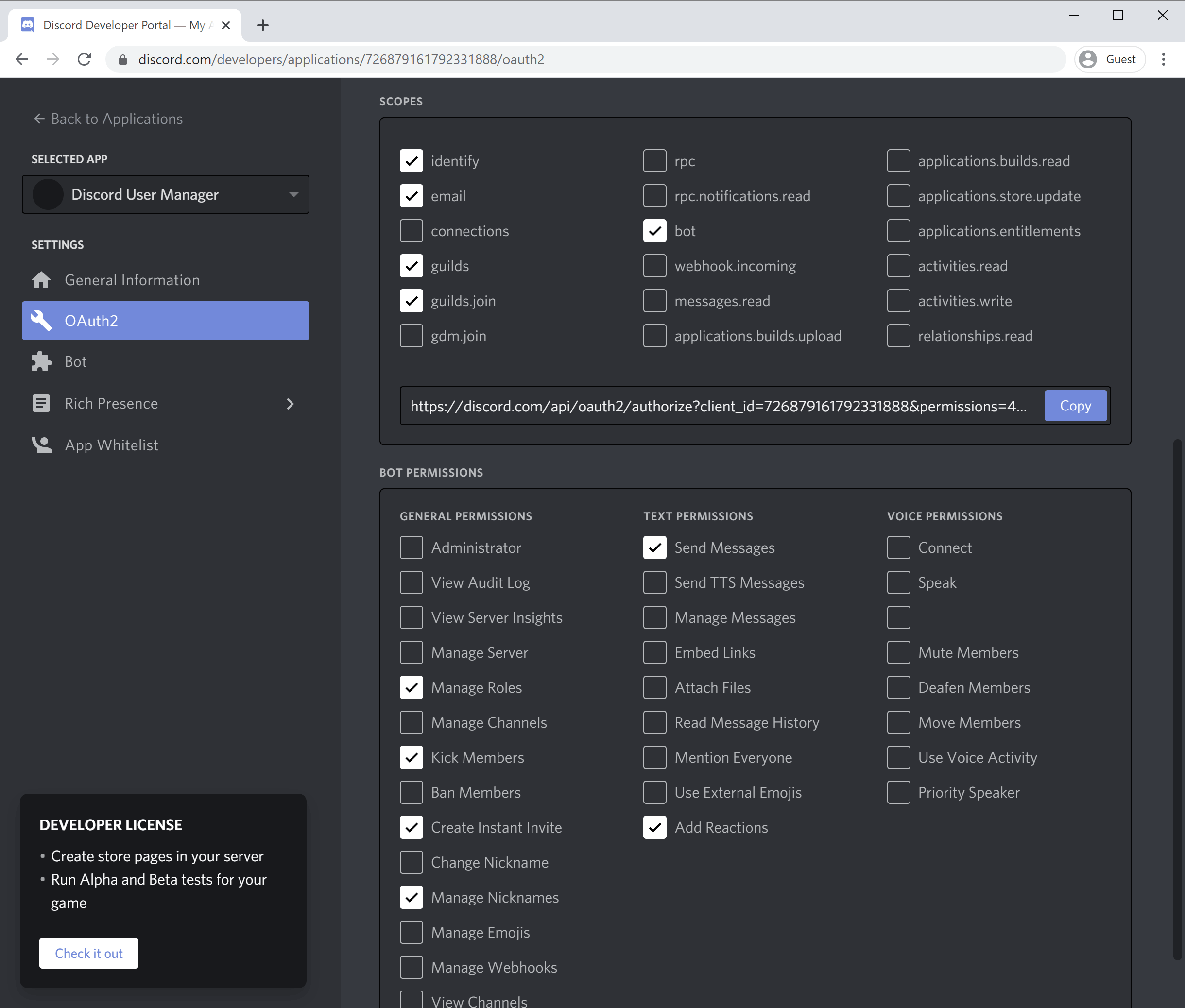 Bot Scopes and Permissions