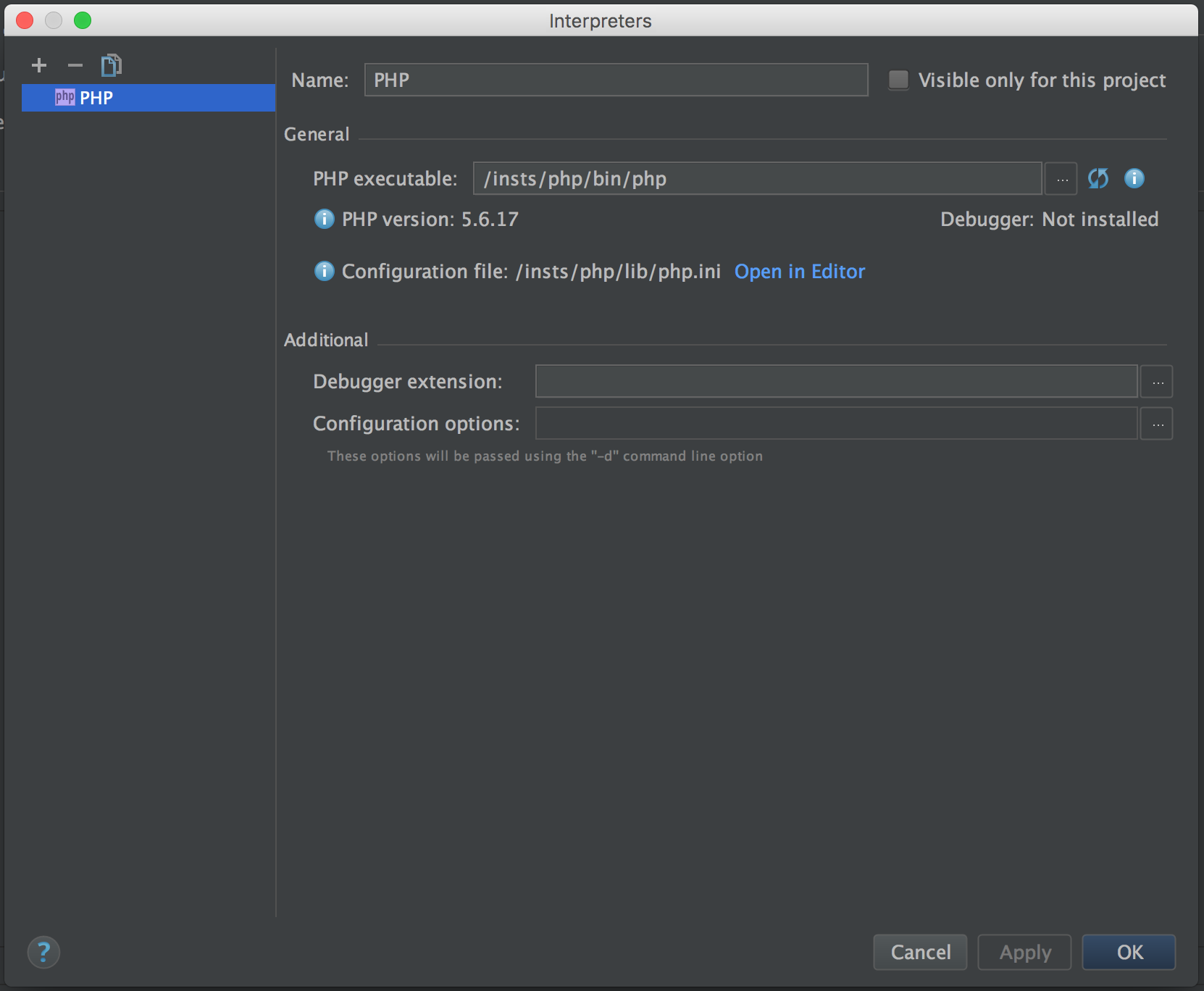 Breinify IDE Settings - PHP