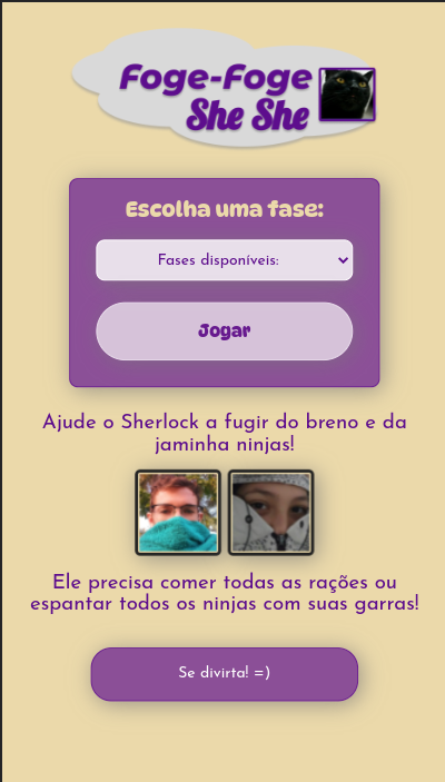 Screenshot da página inicial