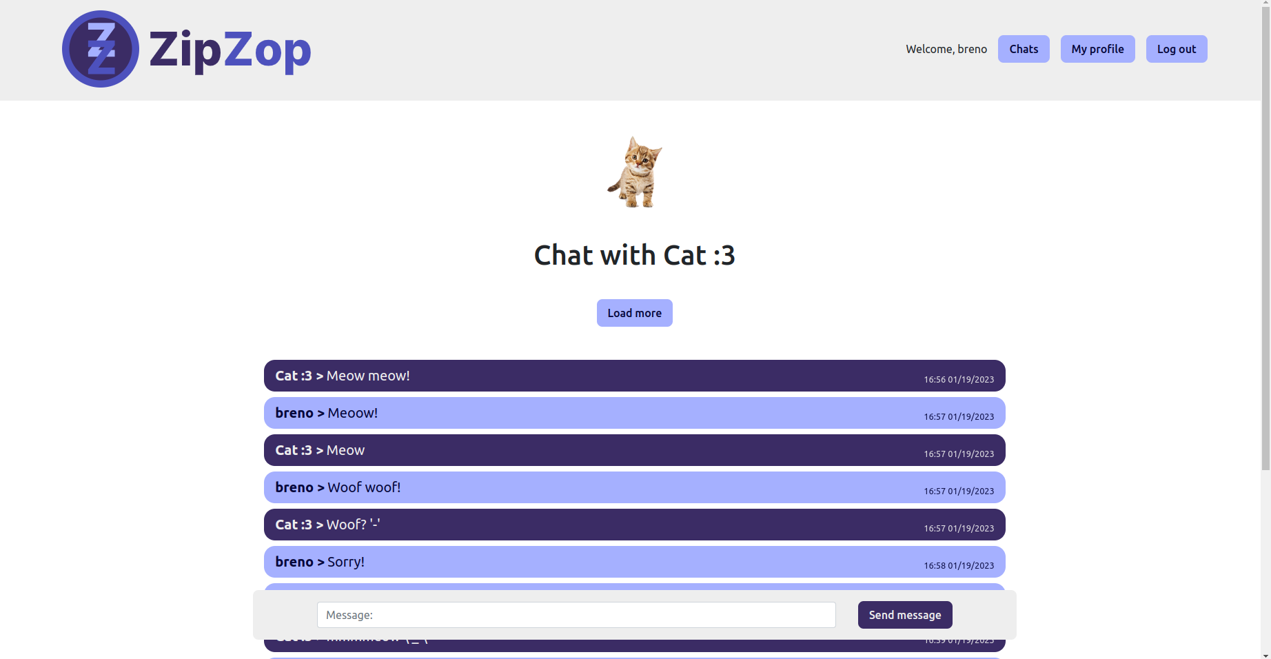 Chat page