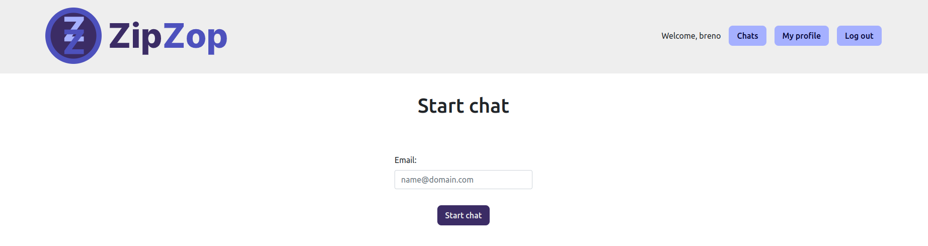 Start chat page