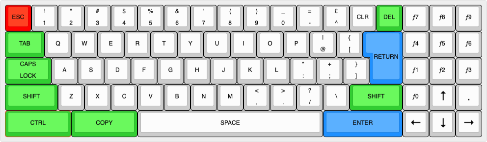 Amstrad CPC664 Keyboard, from the project README
