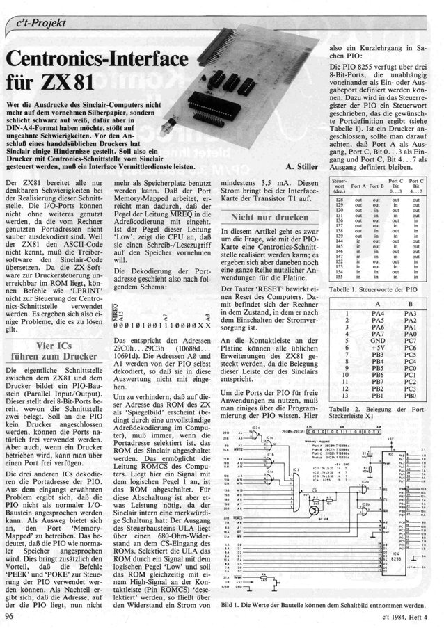 ZX81 Centronics, from the project README