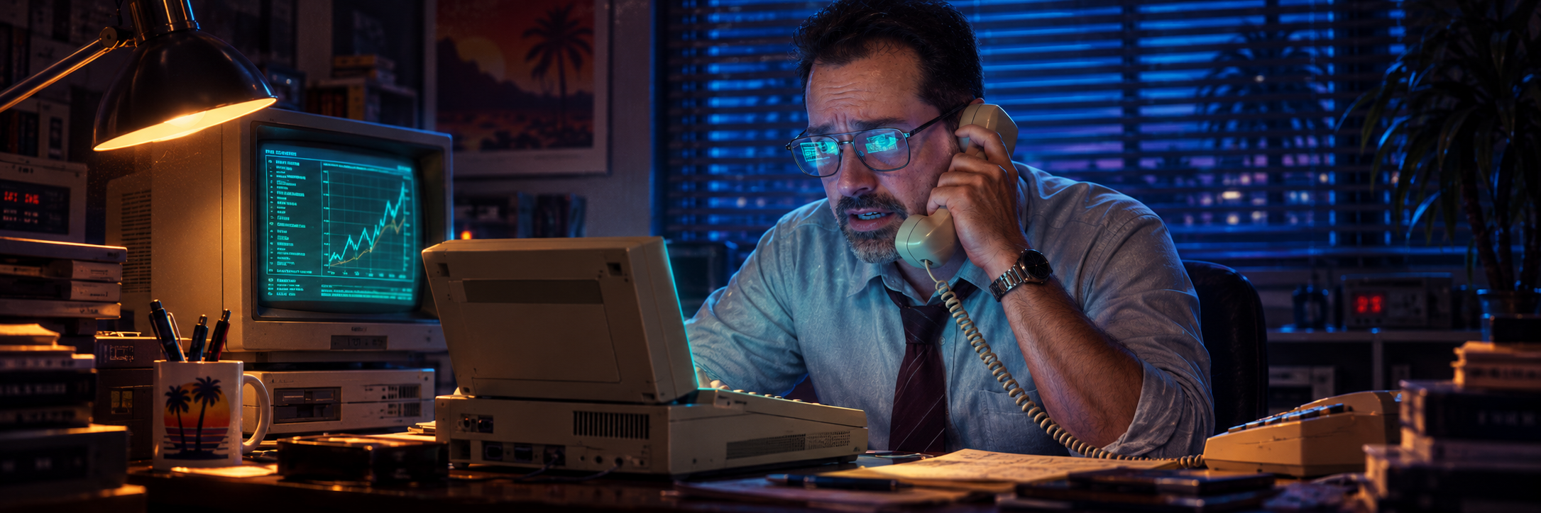 Warmed by the glow of dated technology, Bretteroo places a panicked late-night call