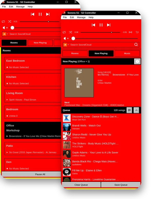 Hot Dog Stand theme on a phone: Home and the full-screen player