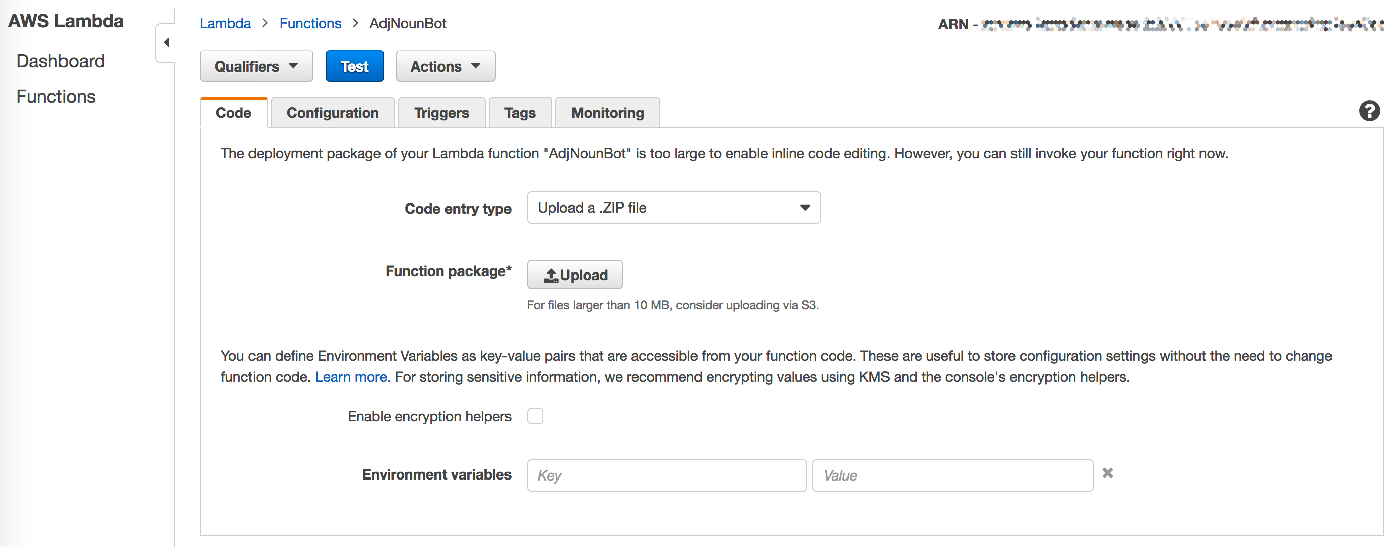 Lambda Console