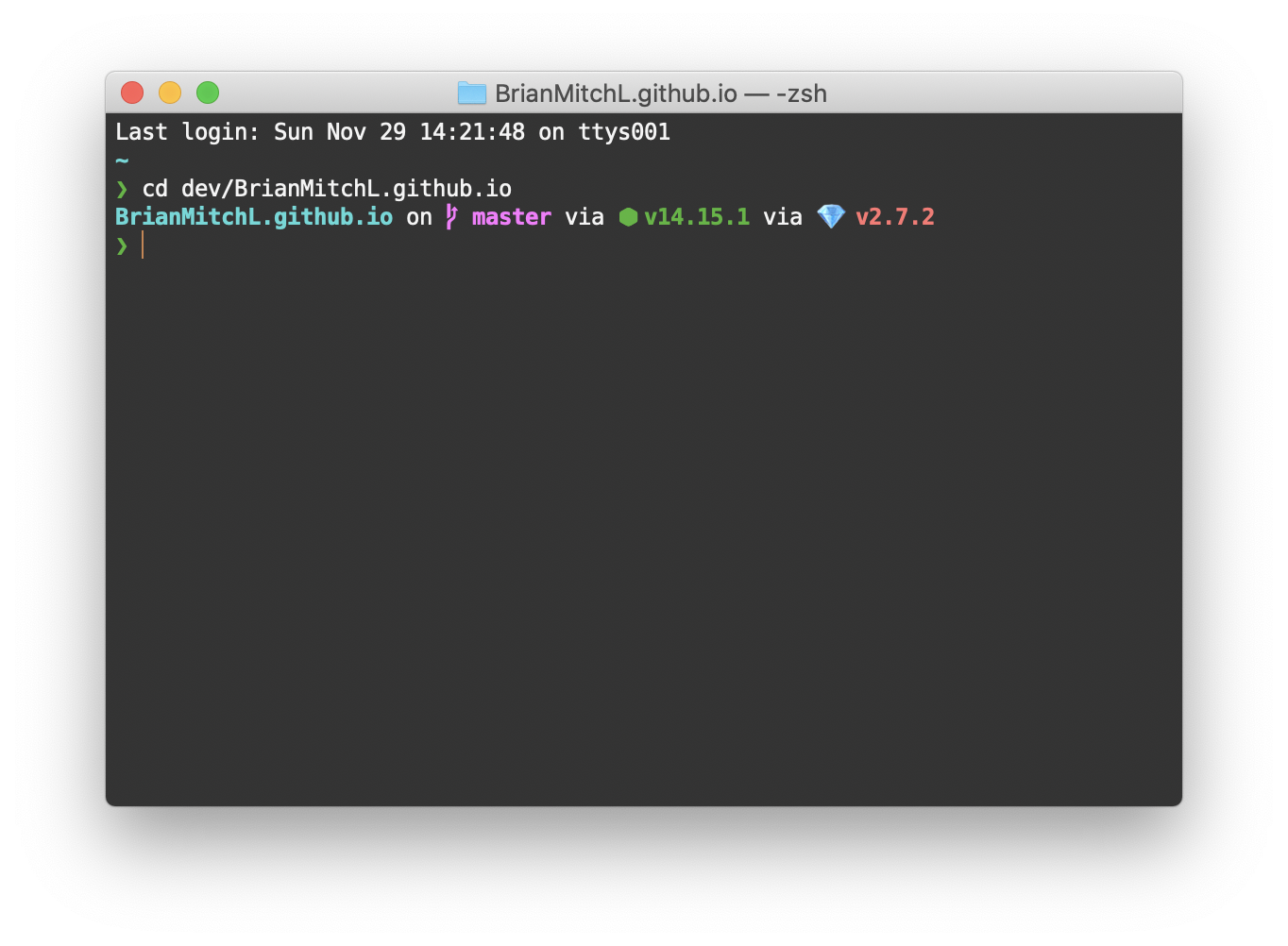 Screenshot of Terminal and zsh themes