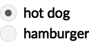 screenshot of radio buttons