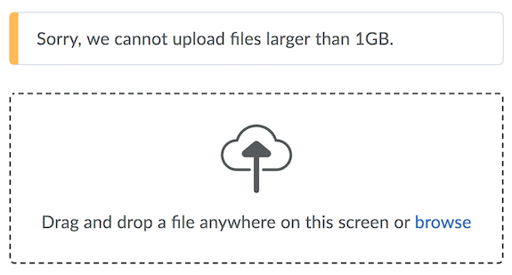 screenshot of file uploader in warning state