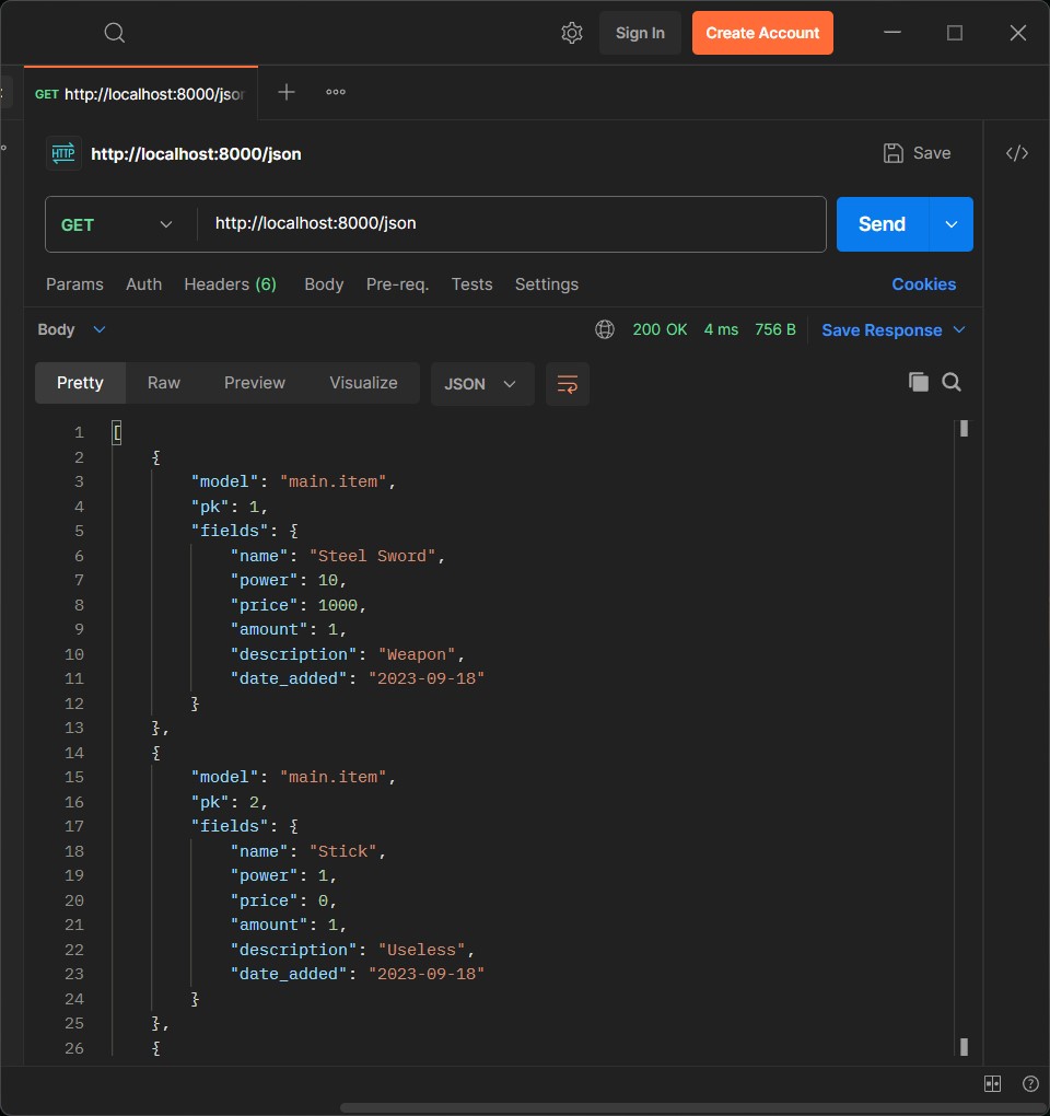 JSON format