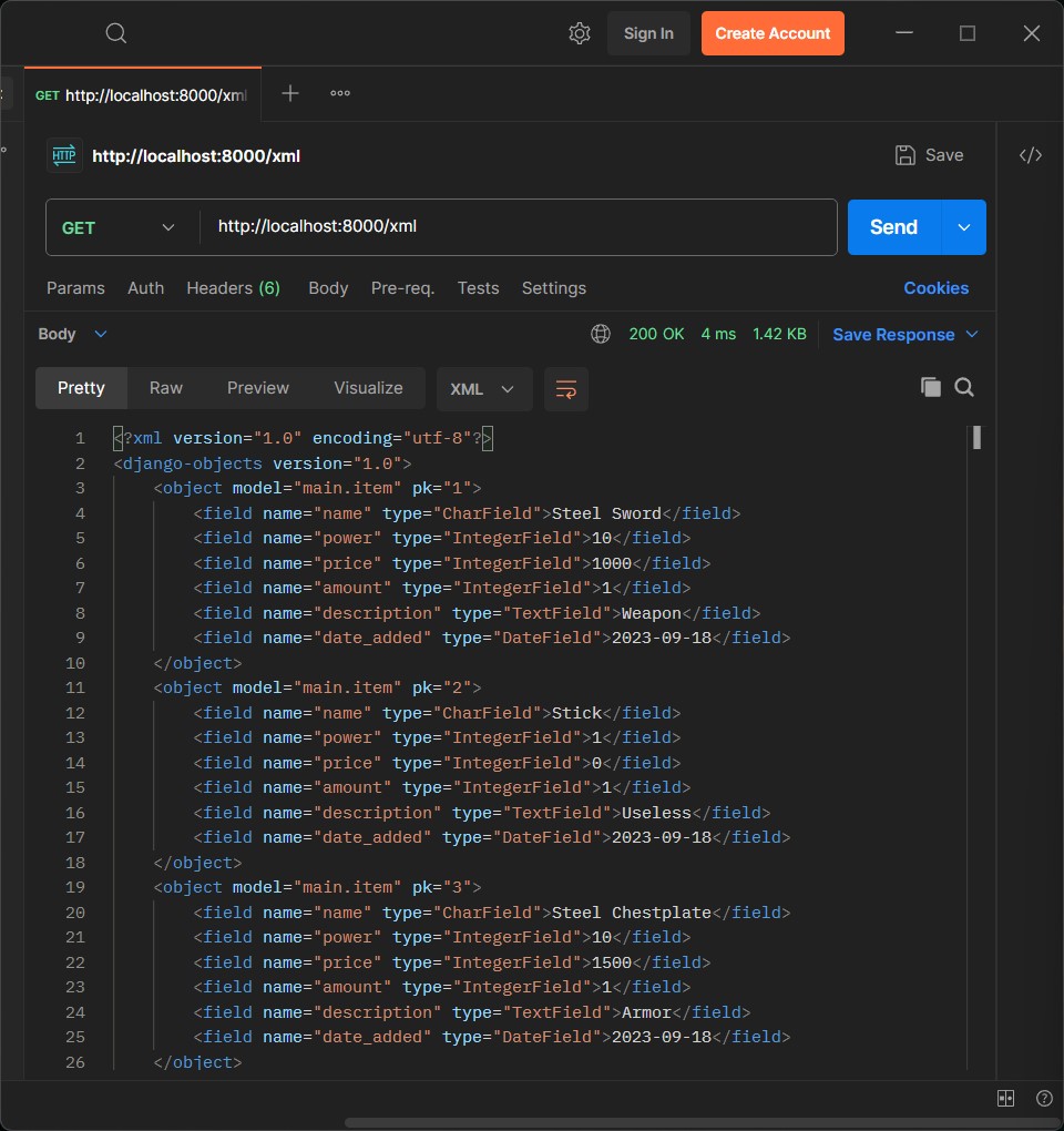 XML format