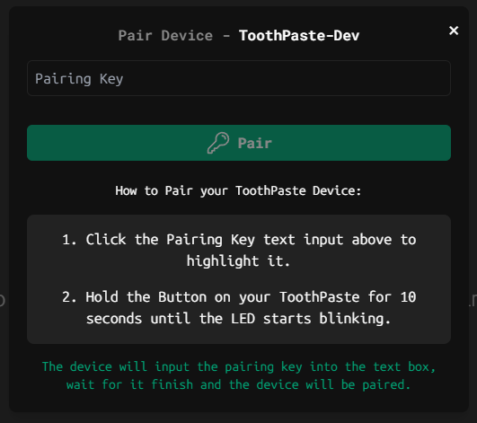 ToothPaste Pairing