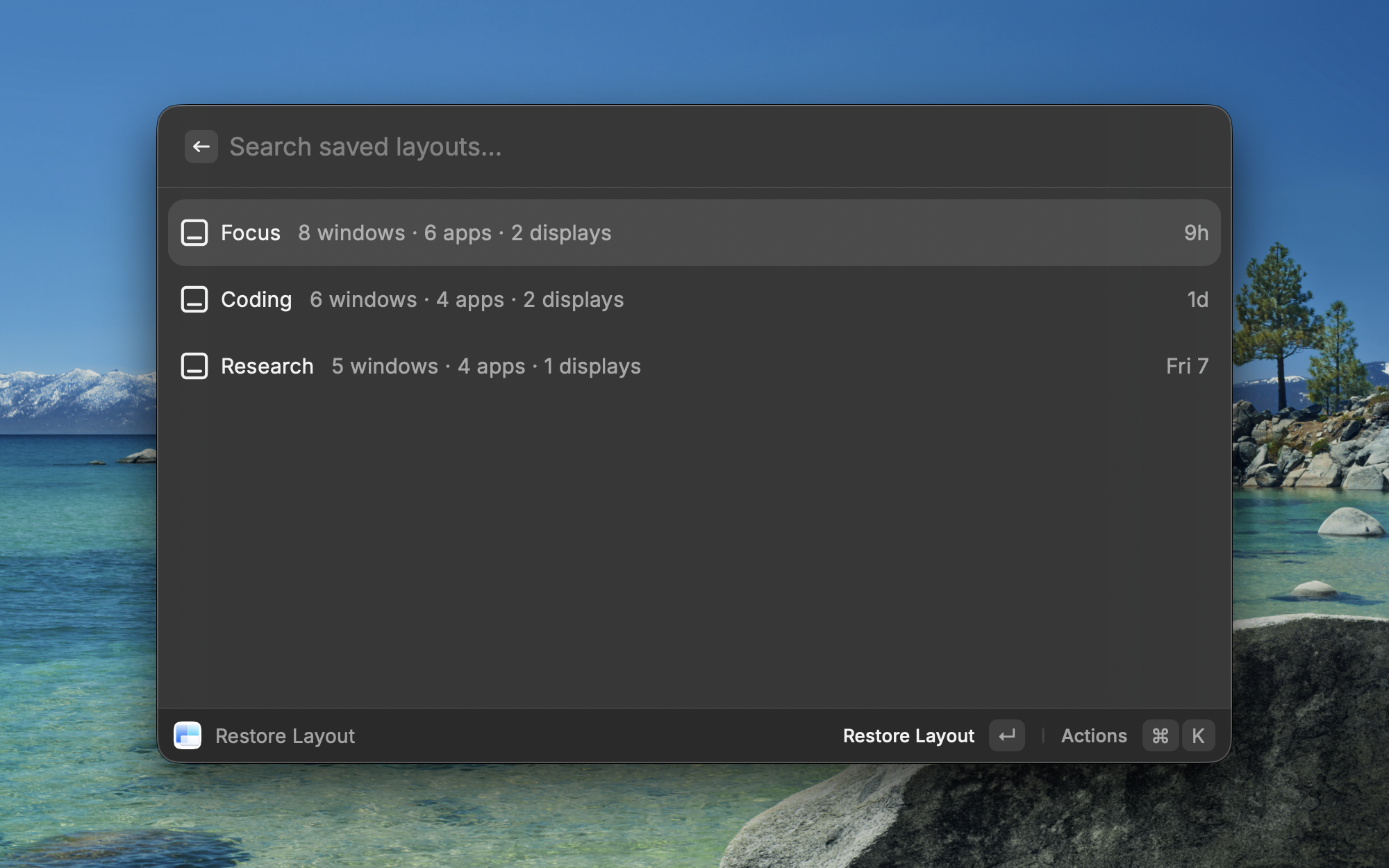 Restore Layout