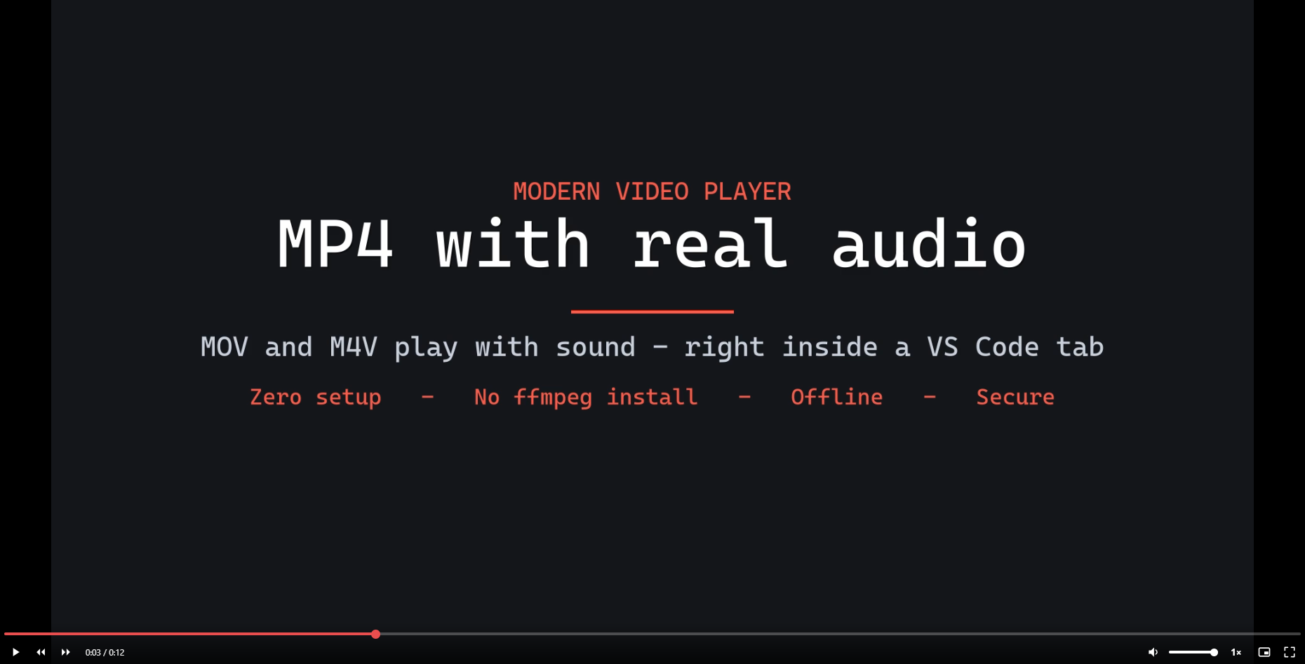 The player with its custom control bar