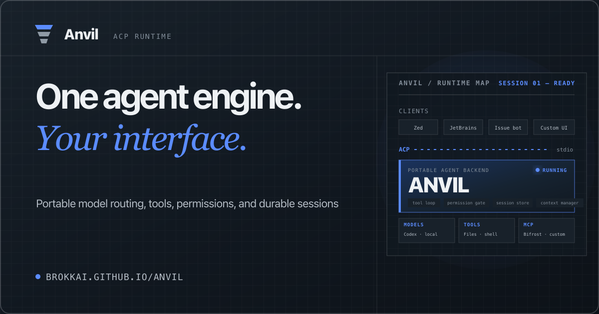 Anvil — one portable agent runtime for your ACP interface