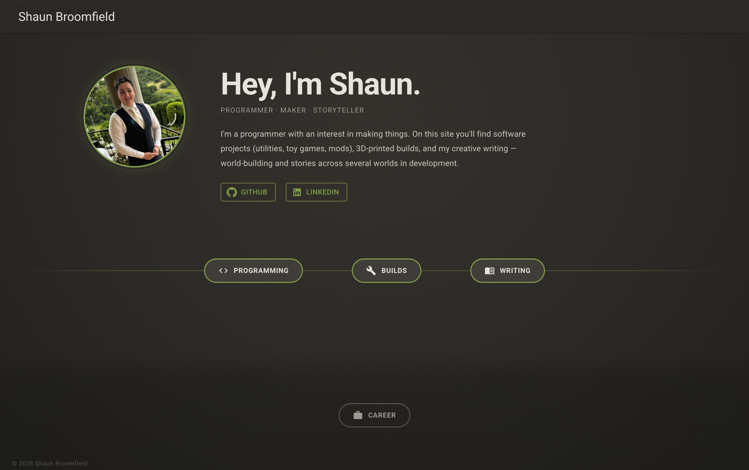A screenshot of the website landing page.