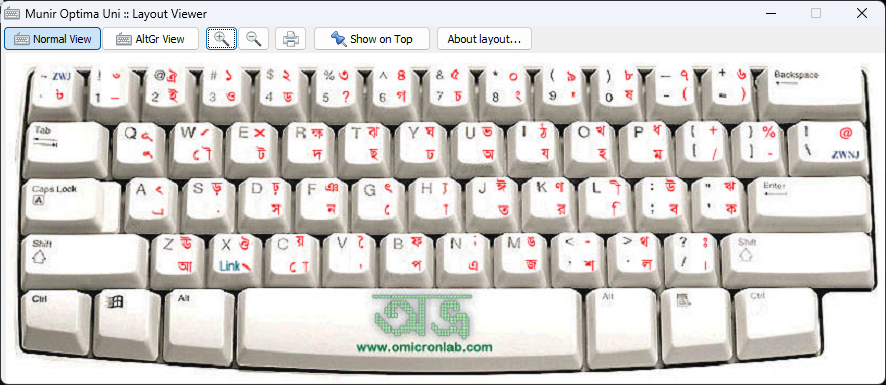 Munir Optima Uni Keyboard Layout