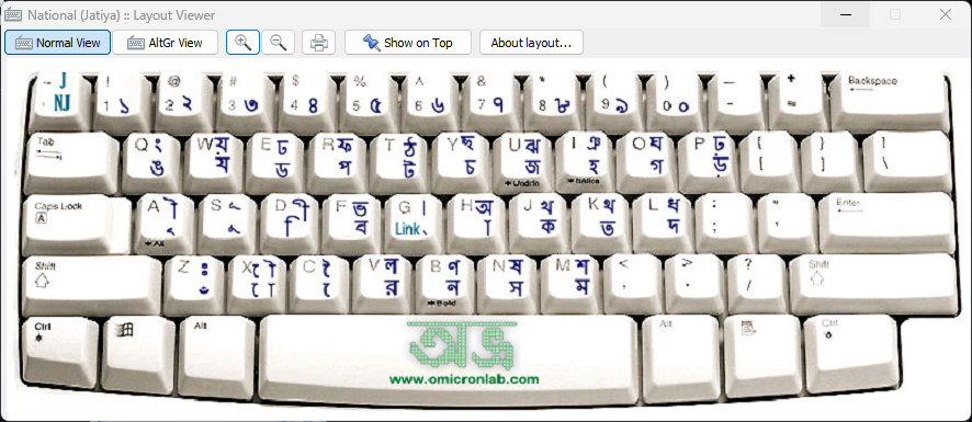 National (Jatiya) Keyboard Layout