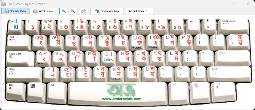 UniBijoy Keyboard Layout