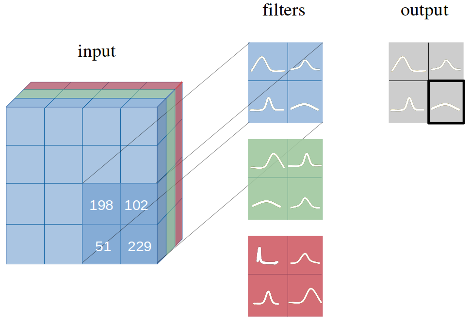 Distribution over weights in a CNN's filter.