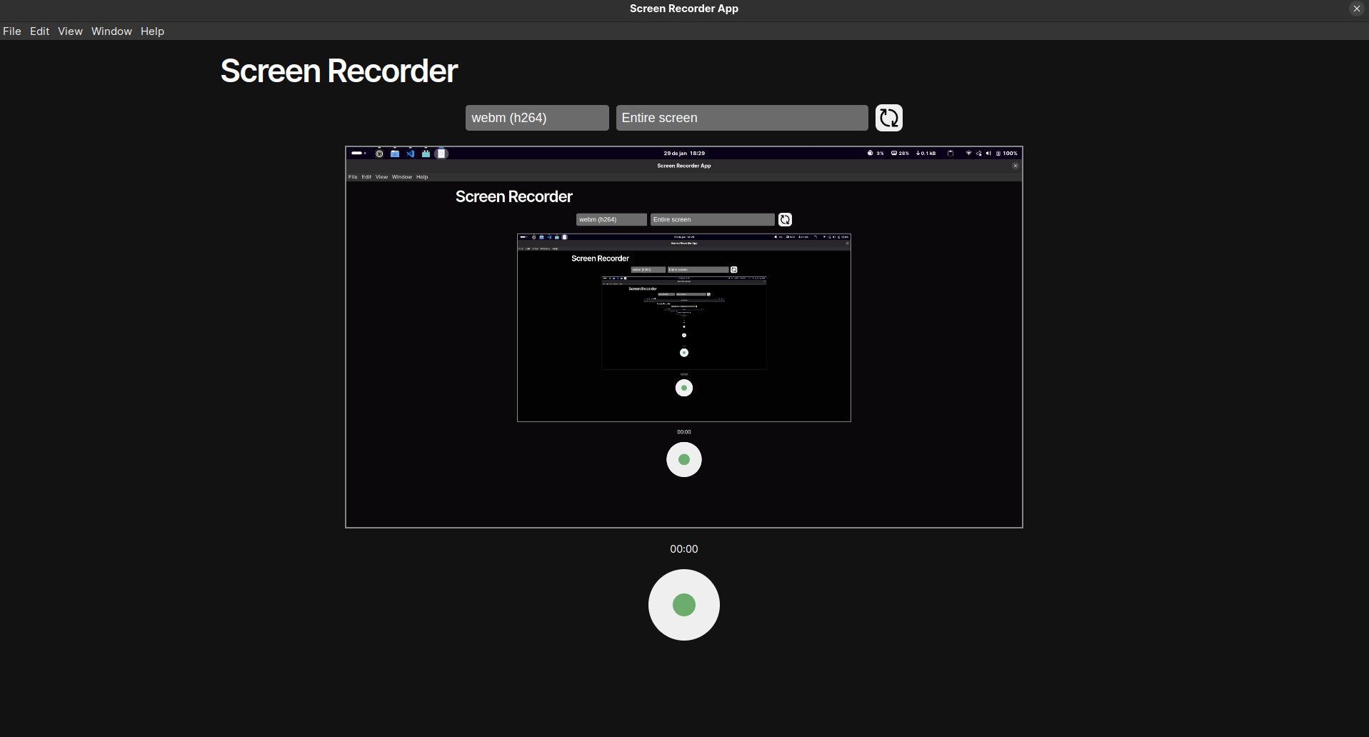 Screenshot of the App.