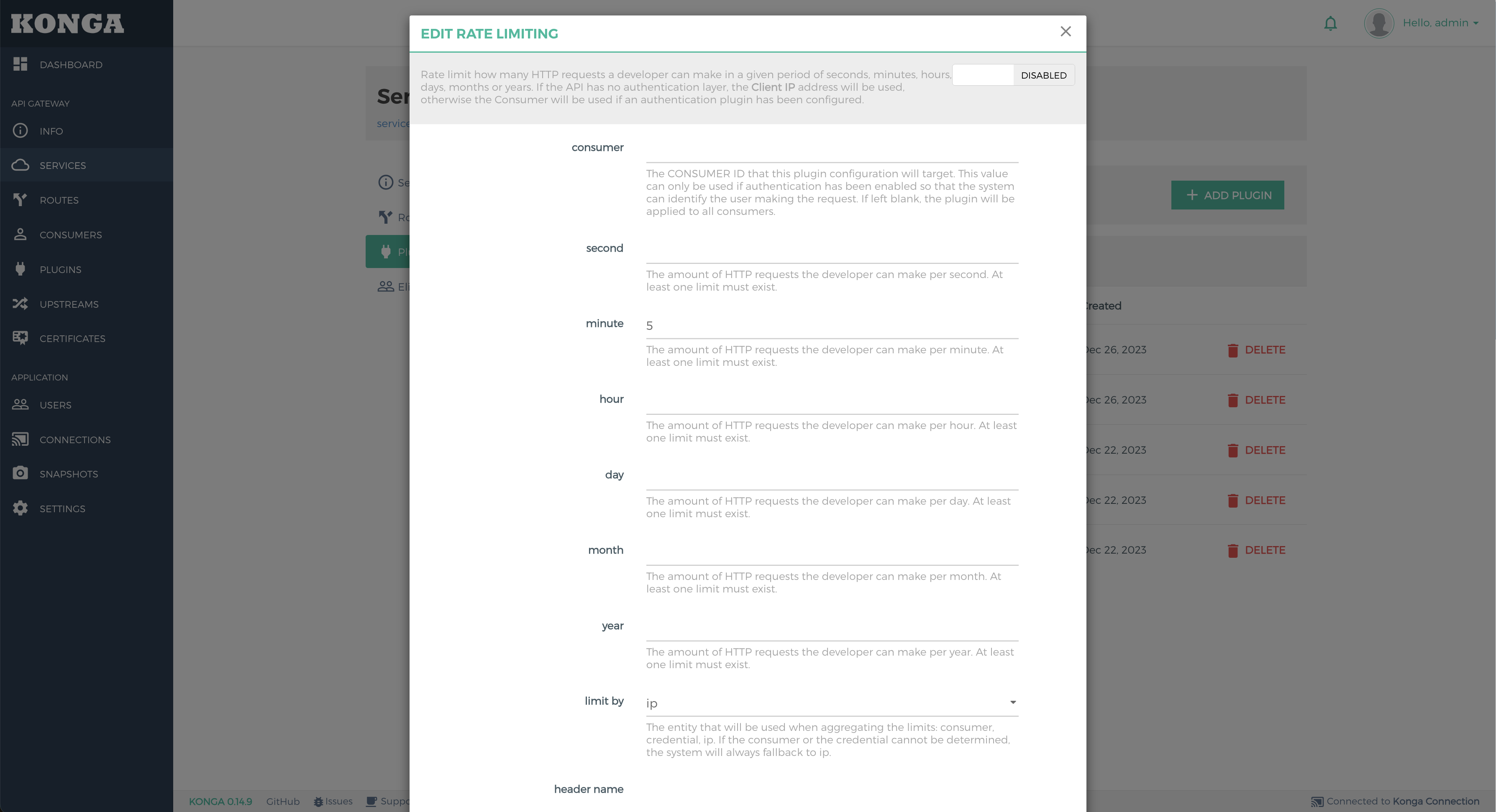 Konga Services Bets Plugin Rate Limiting part 1