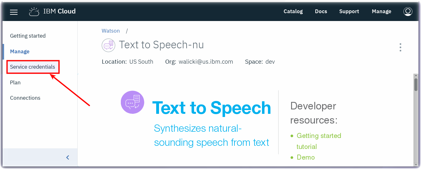 Text to Speech overview screenshot