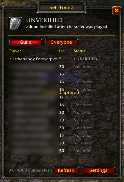 Player list panel