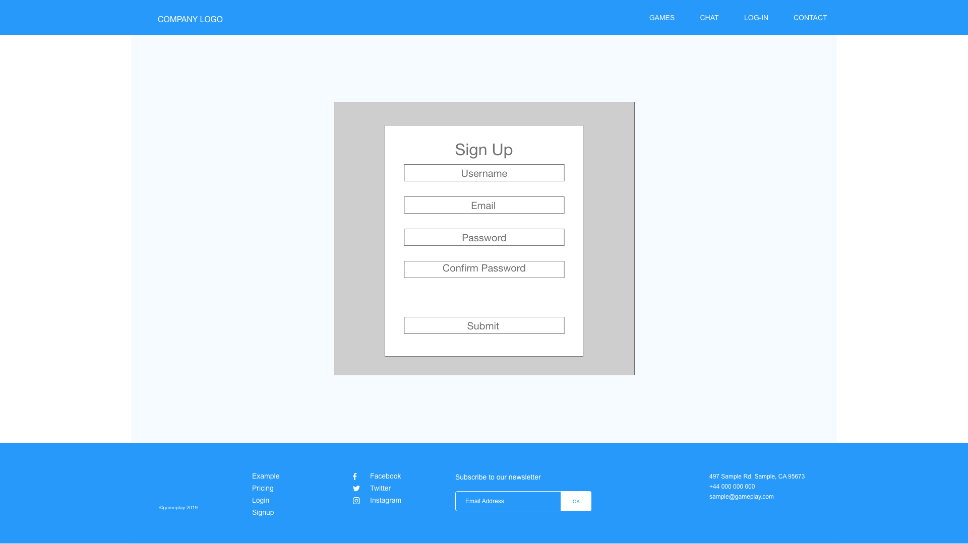 Image of Wireframe - GamePlay Register