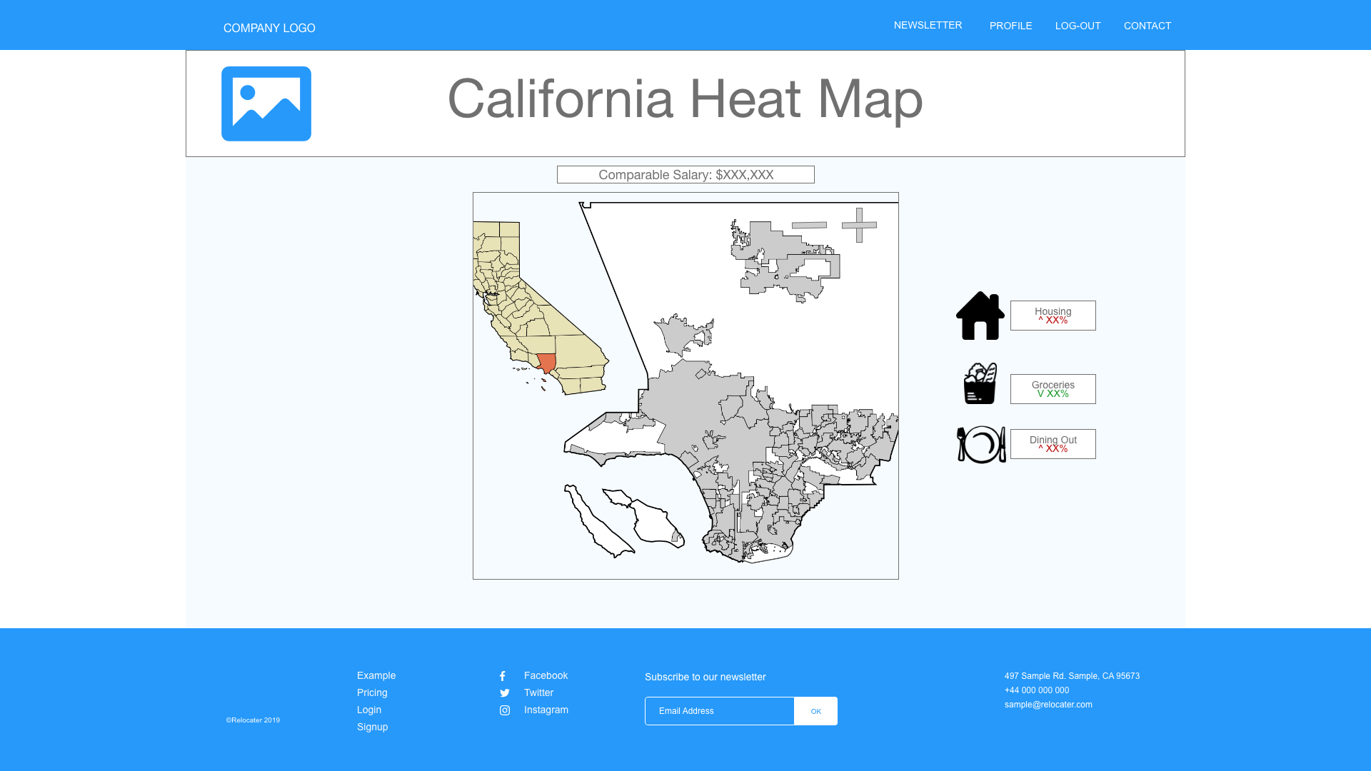 Image of Wireframe - Relocater Selected California County