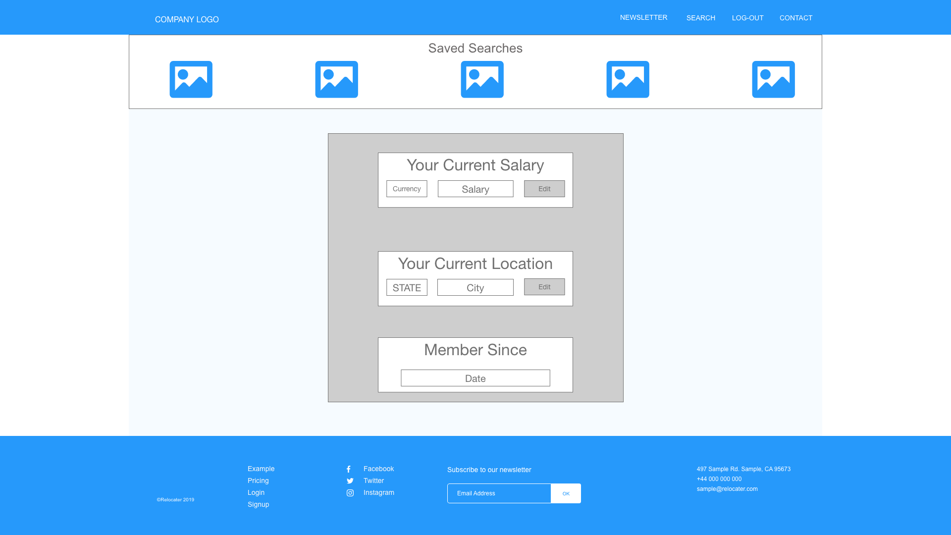 Image of Wireframe - Relocater User Profile