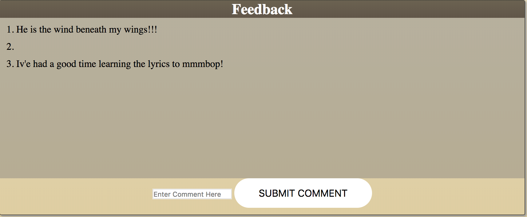 Image of Feedback Section