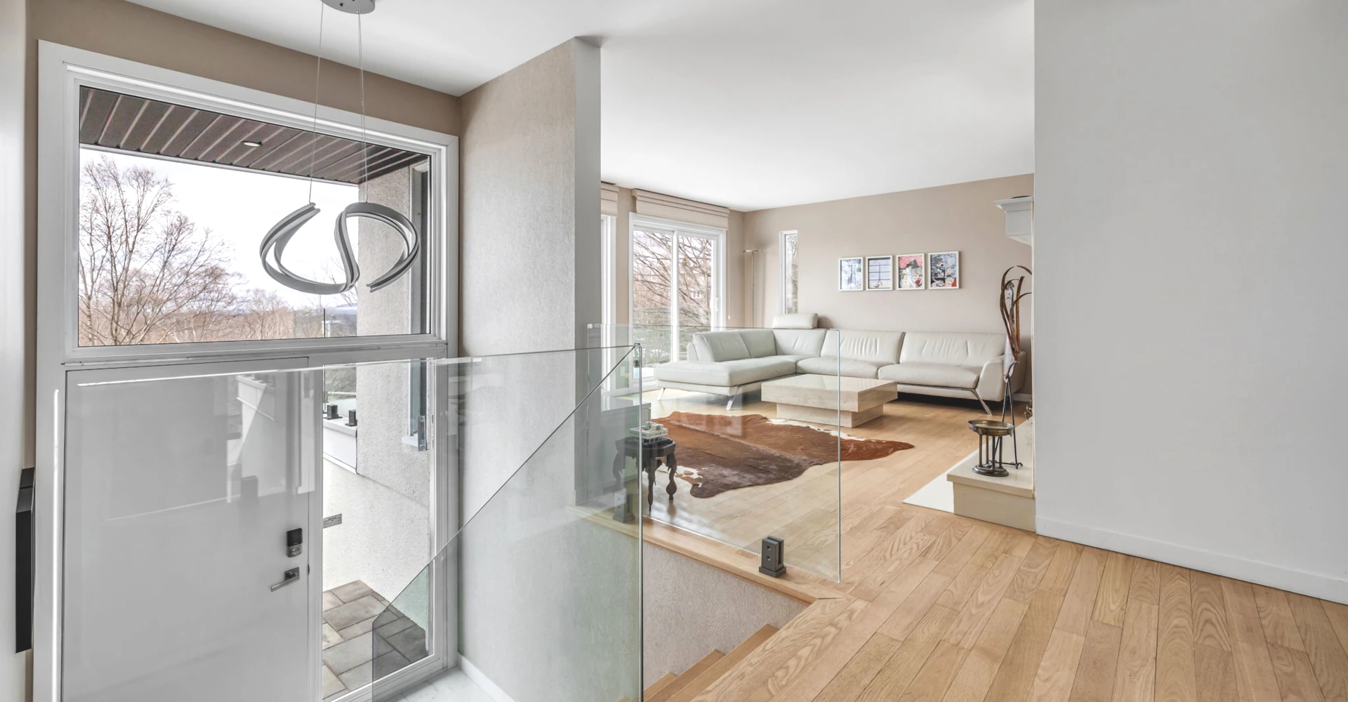 Entrée et salon design contemporain