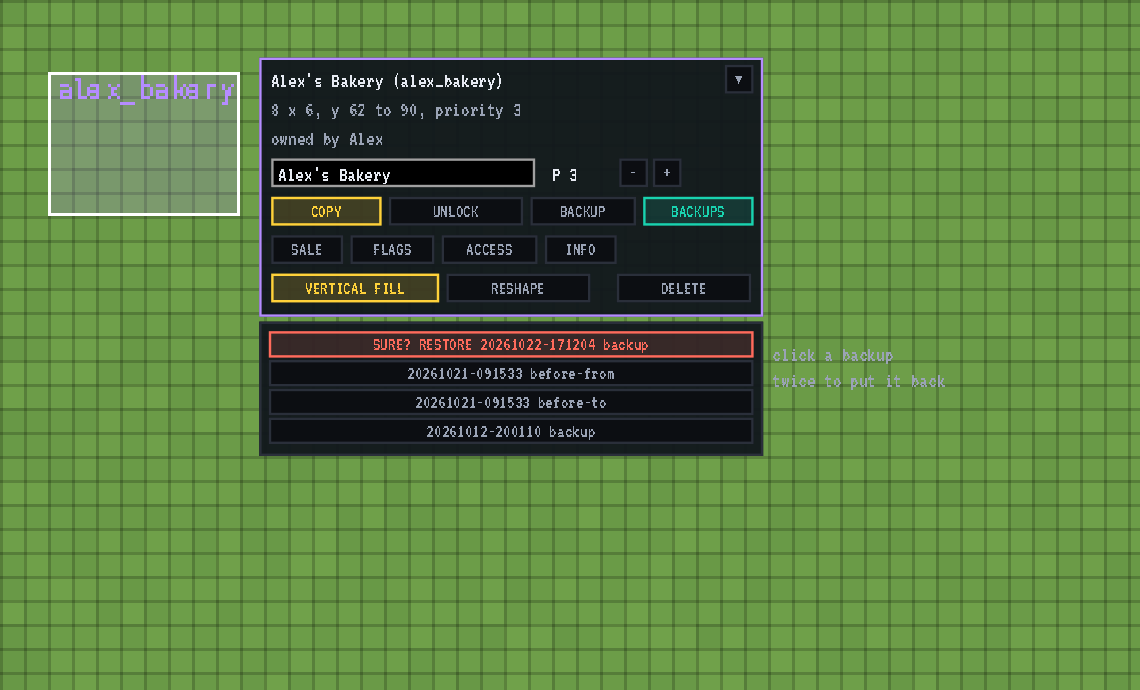 A plot's card and its backups