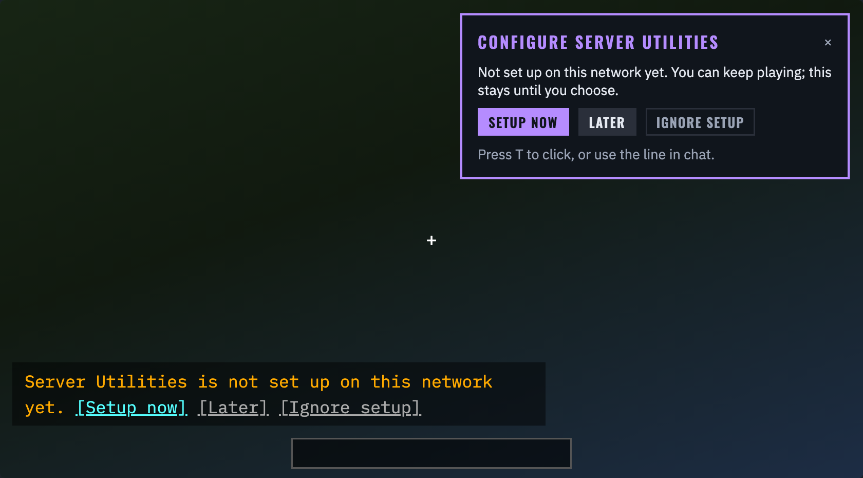 The setup card