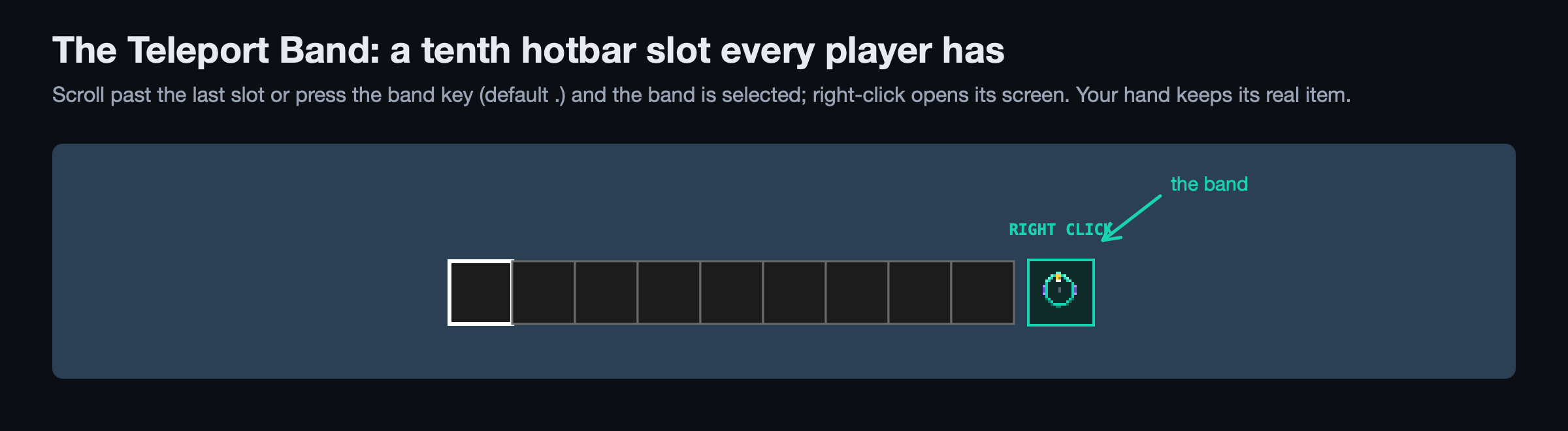 The band slot