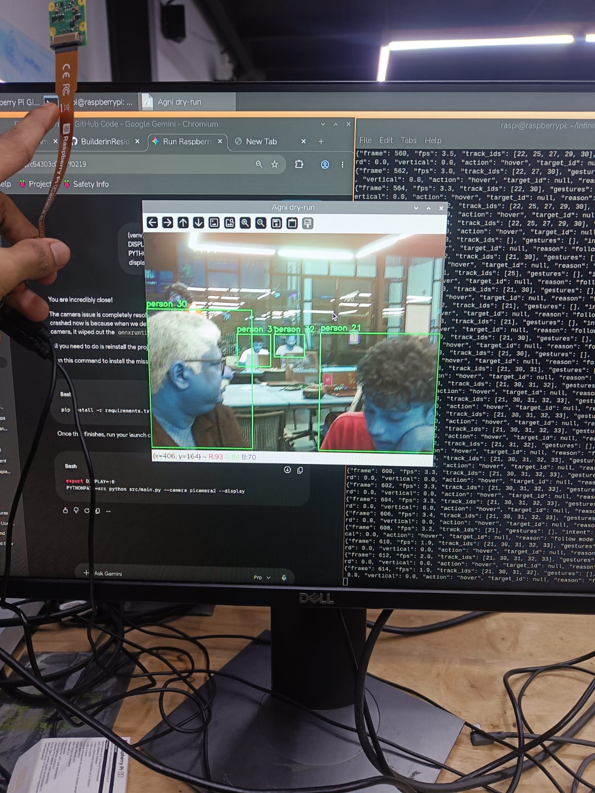 Initial Raspberry Pi computer vision test
