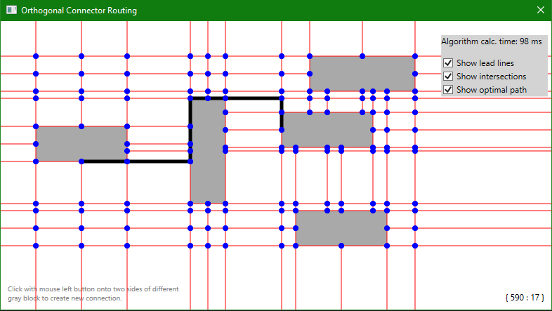 Generated path with lead lines and intersections