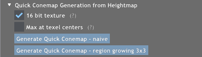 Quick Conemap Generation menu