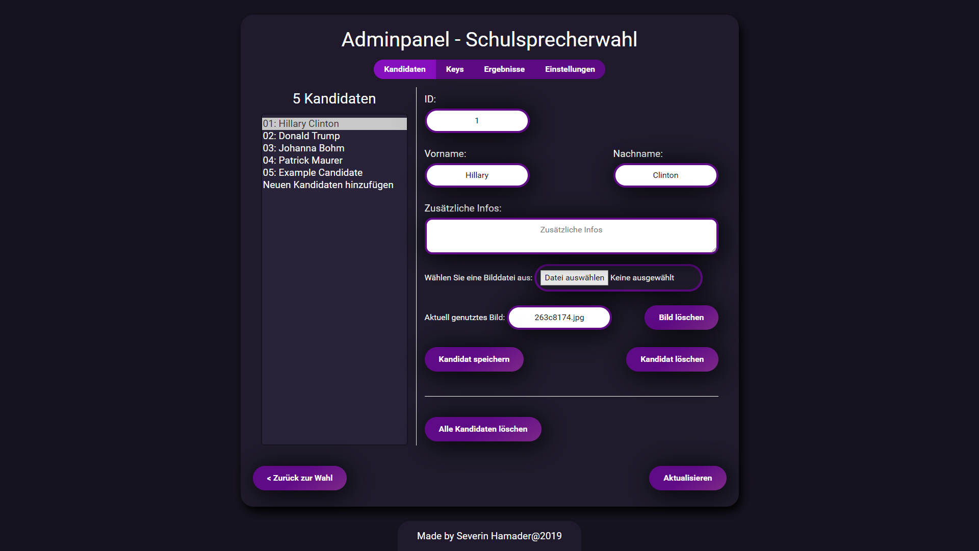 Adminpanel Candidates