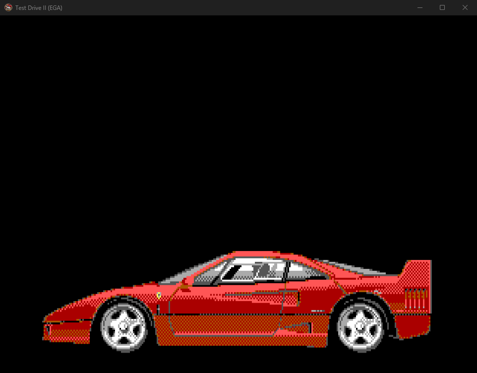 The Ferrari F40 in the intro, EGA