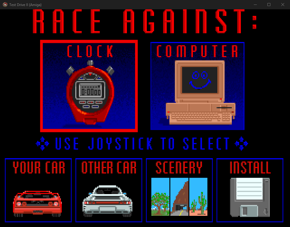 Main menu, Amiga