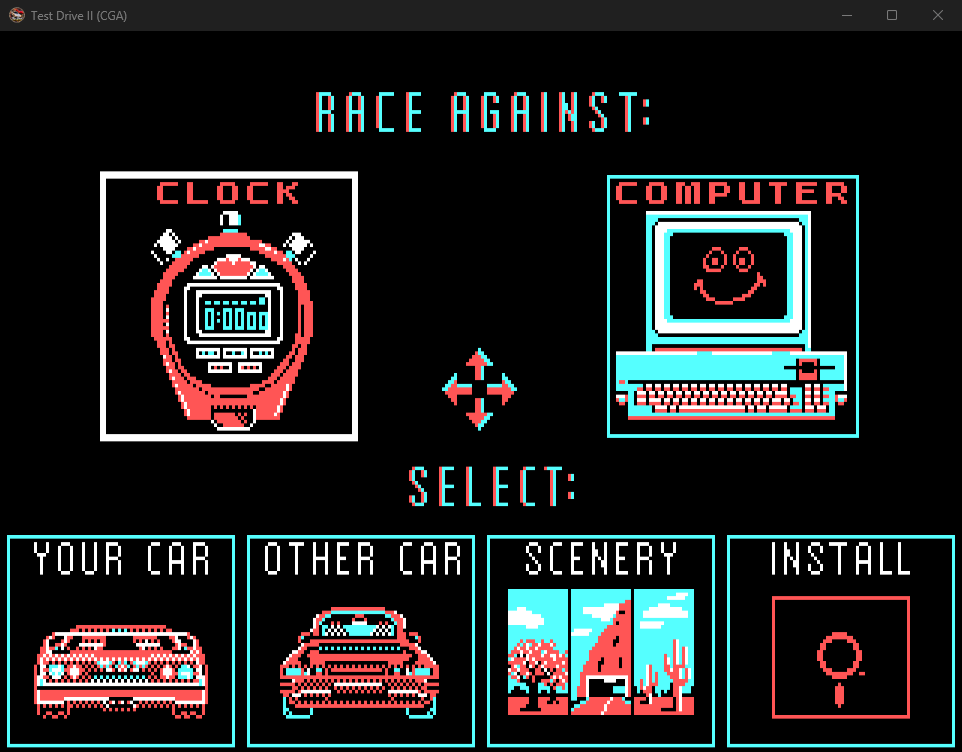Main menu, CGA
