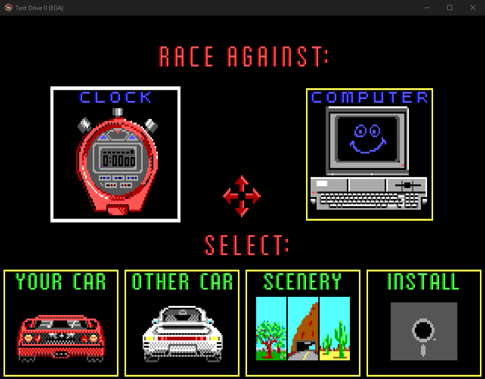 Main menu, EGA