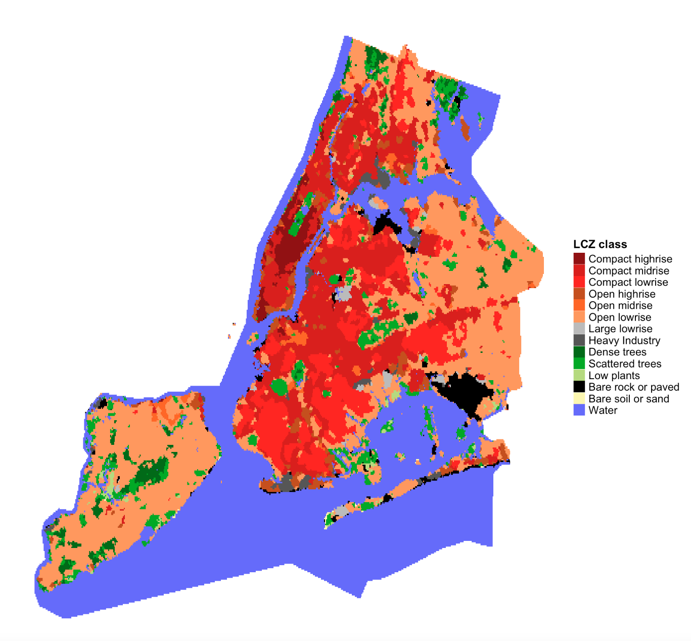 LCZ map for New York