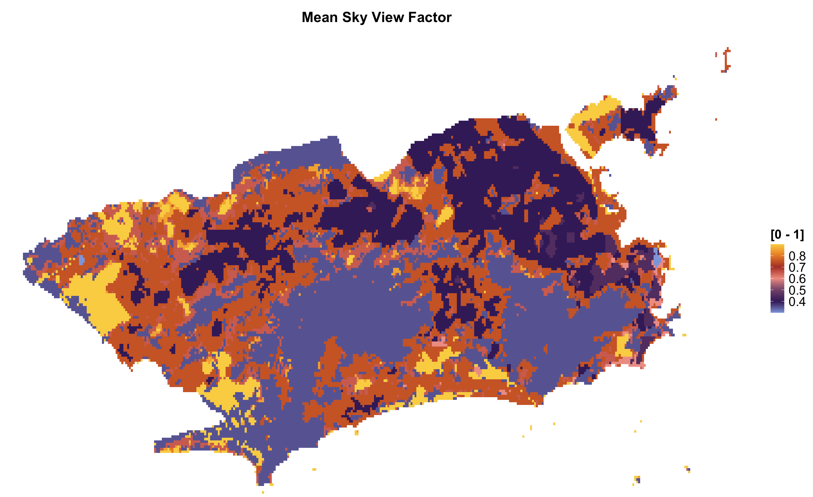 Sky View Factor map for Rio de Janeiro